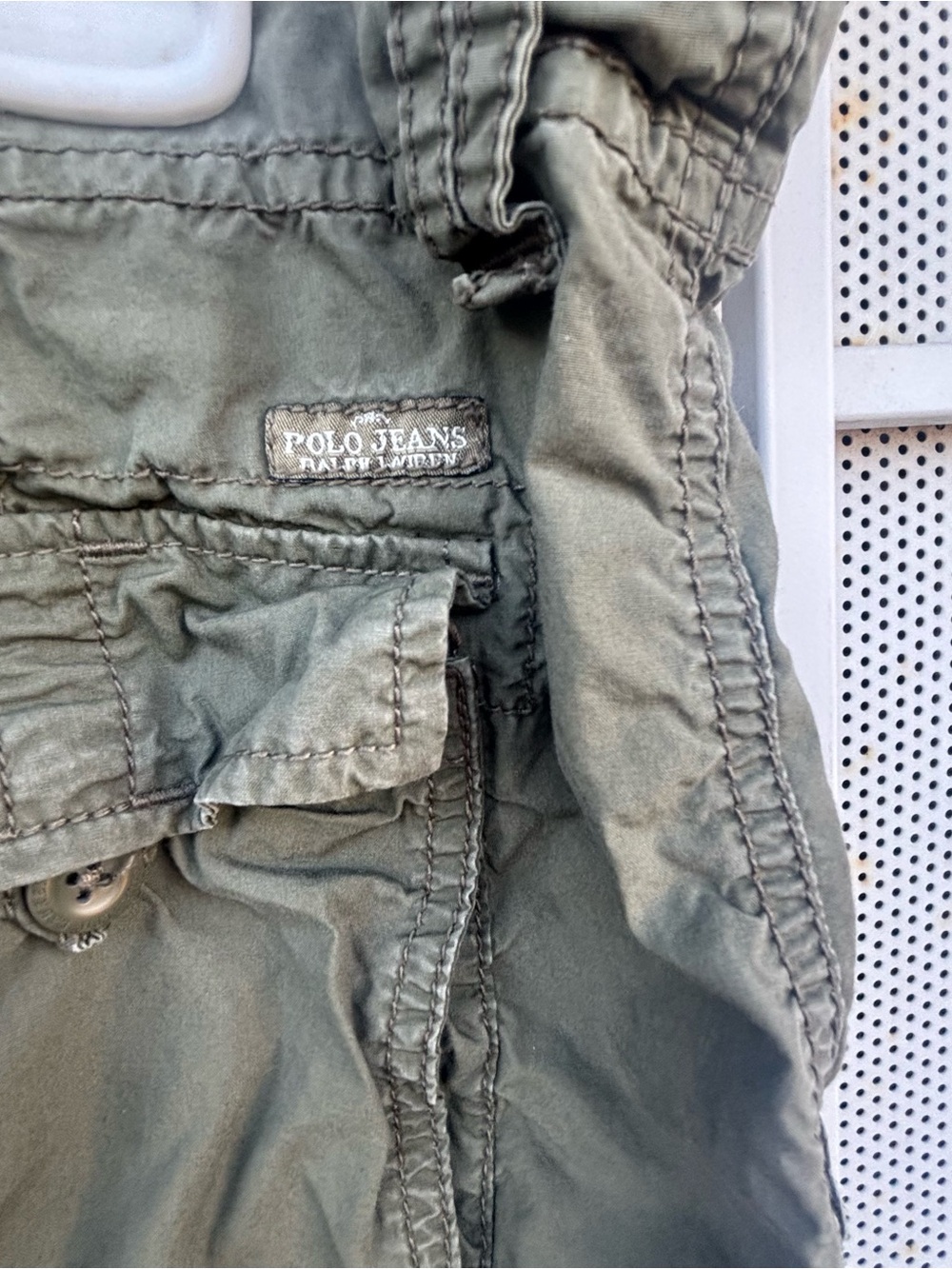 Polo Jeans Co Women’s 12 Olive Cargo Shorts Roll Tab Lightweight 100% Cotton - Picture 5 of 6